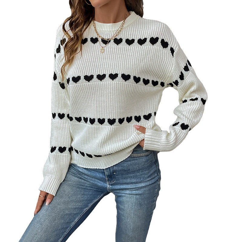 Sweet Cute Casual Dating Long Sleeve Love Sweater For Women
