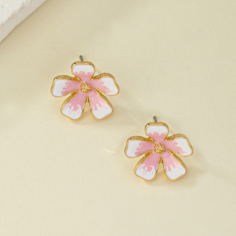 Sweet Elegance Cherry Blossom Earrings Female Korean Style Design