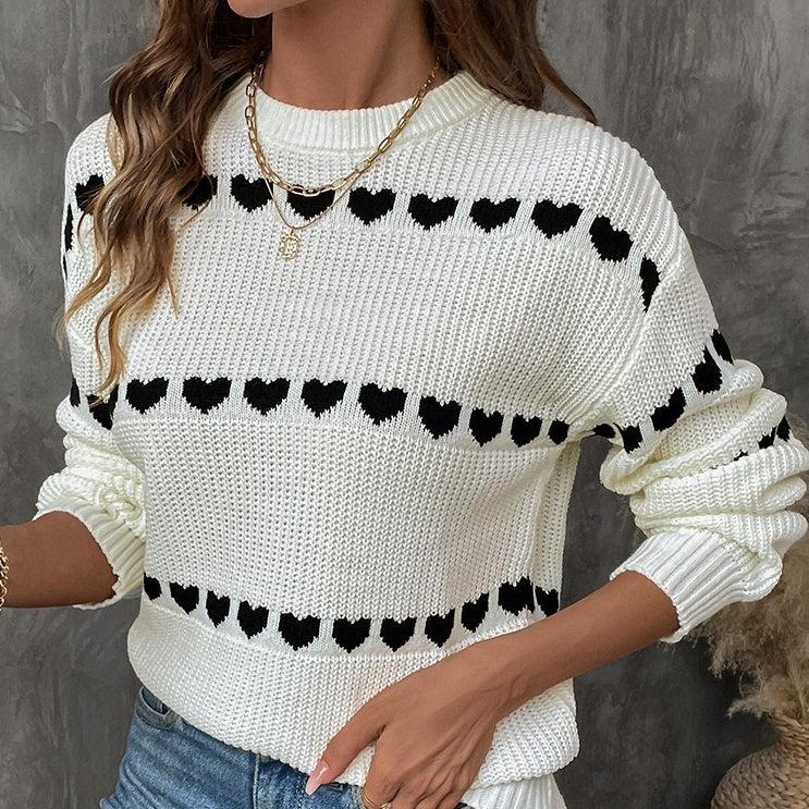 Sweet Cute Casual Dating Long Sleeve Love Sweater For Women