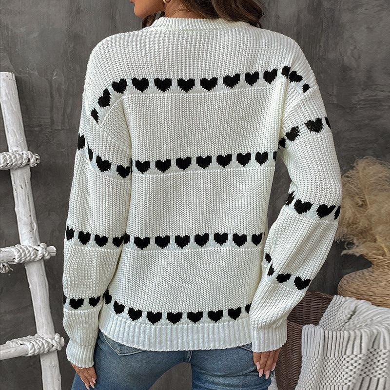 Sweet Cute Casual Dating Long Sleeve Love Sweater For Women