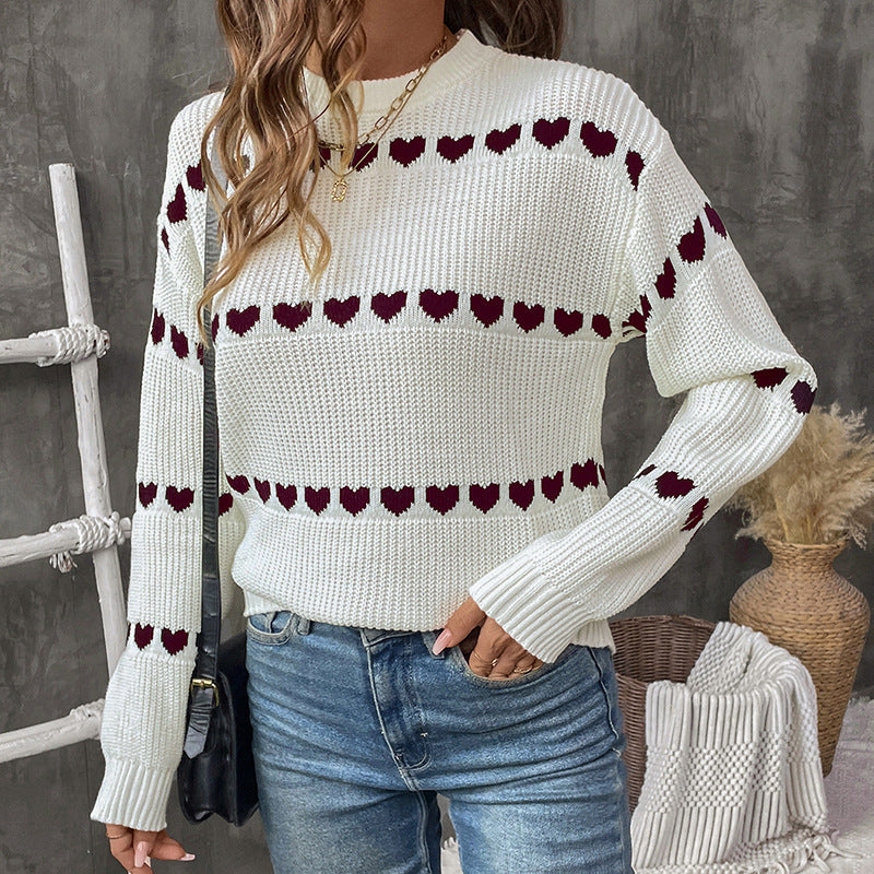 Sweet Cute Casual Dating Long Sleeve Love Sweater For Women