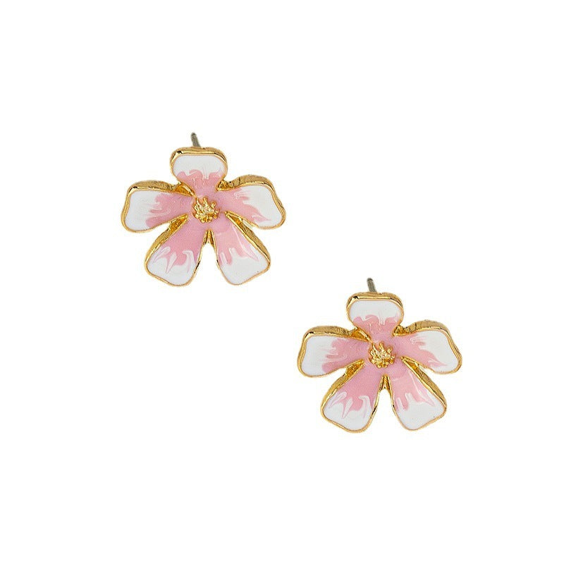 Sweet Elegance Cherry Blossom Earrings Female Korean Style Design
