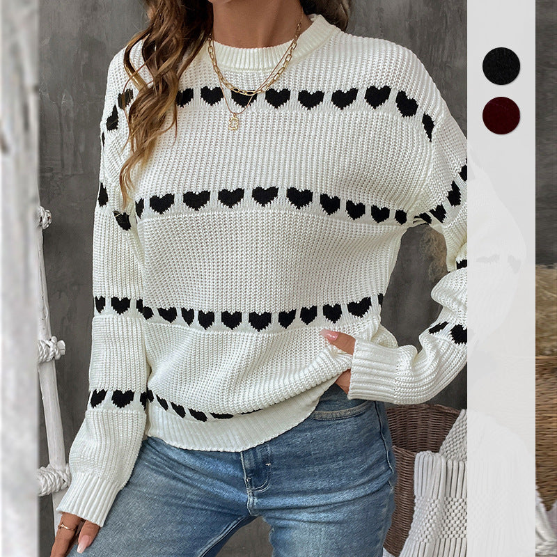 Sweet Cute Casual Dating Long Sleeve Love Sweater For Women